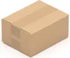 A brown cardboard shipping box with tape on a white background. Produktbild-Vorschau