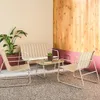 Salotto da giardino in metallo, 4 posti, Beige Anteprima dell’immagine prodotto 2