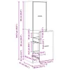 A diagram showing the dimensions of a tall cabinet. Produktbild-Vorschau