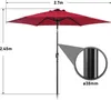 Aopunly Parasol Parapluie 270 cm avec LED solaire, pliable Voir les images du produit 2