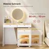 WOLTU Schminktisch mit Beleuchtung, runder Schminkspiegel, Produktbild-Vorschau 5