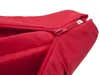 A close-up of a red zipper on a piece of fabric. Voir les images du produit