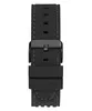 A close-up view of a black watch strap with green stitching and a black buckle. Anteprima dell’immagine prodotto
