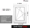 Diagram showing dimensions and features of a white window, with text explaining measurements and a product type. Anteprima dell’immagine prodotto