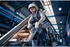 A man is using an angle grinder to cut metal in a workshop. Voir les images du produit