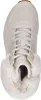 A top-down view of a single beige Skechers winter boot with white faux fur trim. Voir les images du produit