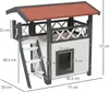 PawHut Katzenhaus mit Asphaltdach, 2-stöckig, Katzenhütte Produktbild-Vorschau 3