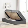 vidaXL Aufbewahrungsbett mit Matratze Dunkelgrau 90 x 200 Produktbild-Vorschau 4