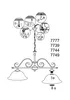 An illustration showing the assembly steps for a chandelier. Produktbild-Vorschau