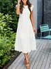 ASKSA Femme Elégante Robe Maxi Ligne A Swing Boho Manches Voir les images du produit 3