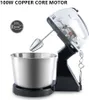A white and black electric hand mixer with a stainless steel bowl, shown against a white background. Produktbild-Vorschau