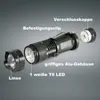 Mini Taschenlampe Glow-X mit 1 T6 LED, 300 lm, 200 m Produktbild-Vorschau 5