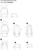 Diagrams showing how to fold a mini maxi rucksack. Produktbild-Vorschau