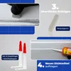 Collage of images showing steps for removing and applying sealant, with product accessories. Produktbild-Vorschau