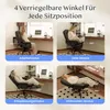 Four different seating positions of an ergonomic office chair are shown, each with a label and angle indicator. Anteprima dell’immagine prodotto