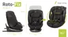 A product image showing a car seat from different angles with dimensions and weight information. Produktbild-Vorschau