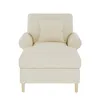A beige chaise lounge chair with a pillow on a white background. Náhled obrázku produktu
