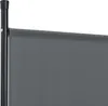A close-up view of a dark gray room divider panel attached to a black pole. Produktbild-Vorschau