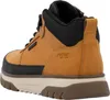 A side view of a brown boot. Voir les images du produit