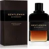 A bottle of Givenchy Gentleman Reserve Privee Eau de Parfum for men and its packaging are displayed side-by-side against a white background. Podgląd zdjęcia produktu