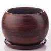 Keramický hrniec Guľa s podšálkou tmavo hnedý Okrúhly 15 cm Náhľad obrázku produktu 4