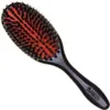 A black hairbrush with red bristles on a white background. Produktbild-Vorschau