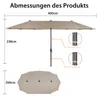 Puluomis Sonnenschirm 400 x 200 x238cm UPF 50+ mit Kurbel Produktbild-Vorschau 4