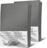 Two folded grey bed sheets are presented in packaging. Produktbild-Vorschau