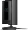 A black Ring indoor camera with a stand and a power cord. Anteprima dell’immagine prodotto