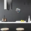 Glasuhr Wanduhr Küchenuhr Echt-Glas 30fi cm Stadt blau Produktbild-Vorschau 3