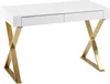 FineBuy Bureau 118x76x57 cm bois brillant blanc pieds métal Voir les images du produit 6