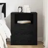 vidaXL Table de chevet noire aspect chêne 35 x 50 x 60 cm Voir les images du produit 4