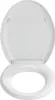 A white toilet seat and lid are shown in an open position against a white background. Produktbild-Vorschau