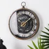 Industrielle Wanduhr 26,5 cm mit schwarzen Zahnrädern Produktbild-Vorschau 2