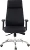 A black office chair with a silver base and wheels, shown from the front on a white background. Voir les images du produit