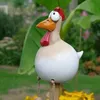 Keramik Huhn Garten Dekoration Harz Gartenpfahl Tier Figur Produktbild-Vorschau 2