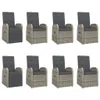 vidaXL 9 tlg. Garten Essgruppe mit Kissen Grau Poly Rattan Produktbild-Vorschau 4