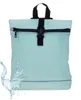 A mint green rucksack with black accents and a water splash effect on the lower left. Produktbild-Vorschau