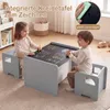 COSTWAY 6-in-1 Kindertafel, kindertafel en stoelset met Productafbeelding-voorbeeld 7