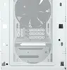 The image shows the interior of a white PC case, with a large fan visible at the top. Voir les images du produit