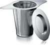 Arendo Edelstahl Teesieb mit Deckel und Abtropfschale Produktbild-Vorschau 1