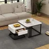 A living room scene with a sofa and two nested coffee tables. Voir les images du produit