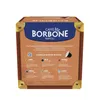 A box of Caffé Borbone coffee capsules with descriptions of different blends. Voir les images du produit