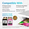 Marketing image showing HP printer ink cartridges and compatible printer series. Produktbild-Vorschau