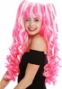 WIG ME UP Perücke Cosplay Lang Zöpfe Weiß Rosa Mix Produktbild-Vorschau 1