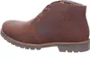 A side view of a brown leather boot. Voir les images du produit