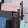 Schwarzer, freistehender Handtuchhalter mit 3 Stangen und 2 Produktbild-Vorschau 7