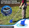 Akku-Rasentrimmer, Akku-Unkrautvernichter, mit 2 Batterie, Produktbild-Vorschau 8