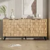 MODFU Buffet en Bois Naturel, 4 Portes, 160,5x35,5x78 cm, Voir les images du produit 6