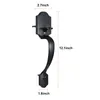 A black door handle and lock set is shown against a white background with measurement annotations. Anteprima dell’immagine prodotto